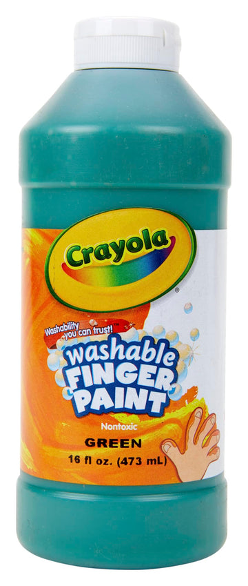 Crayola Washable Finger Paint, Green, 16 Ounce, School Painting Supplies, Gifts for Kids, 3, 4, 5, 6