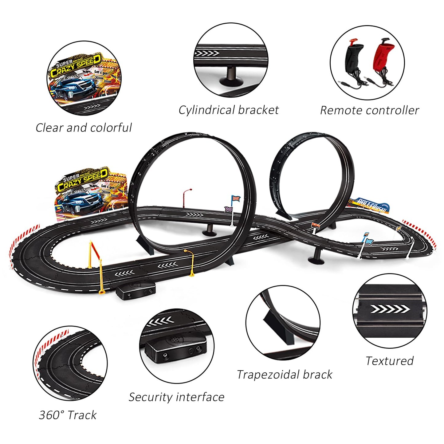 Kids Toy-Electric Powered Slot Car Race Track Set Boys Toys For 6 7 8-12 Years Old Boy Girl Best Gifts