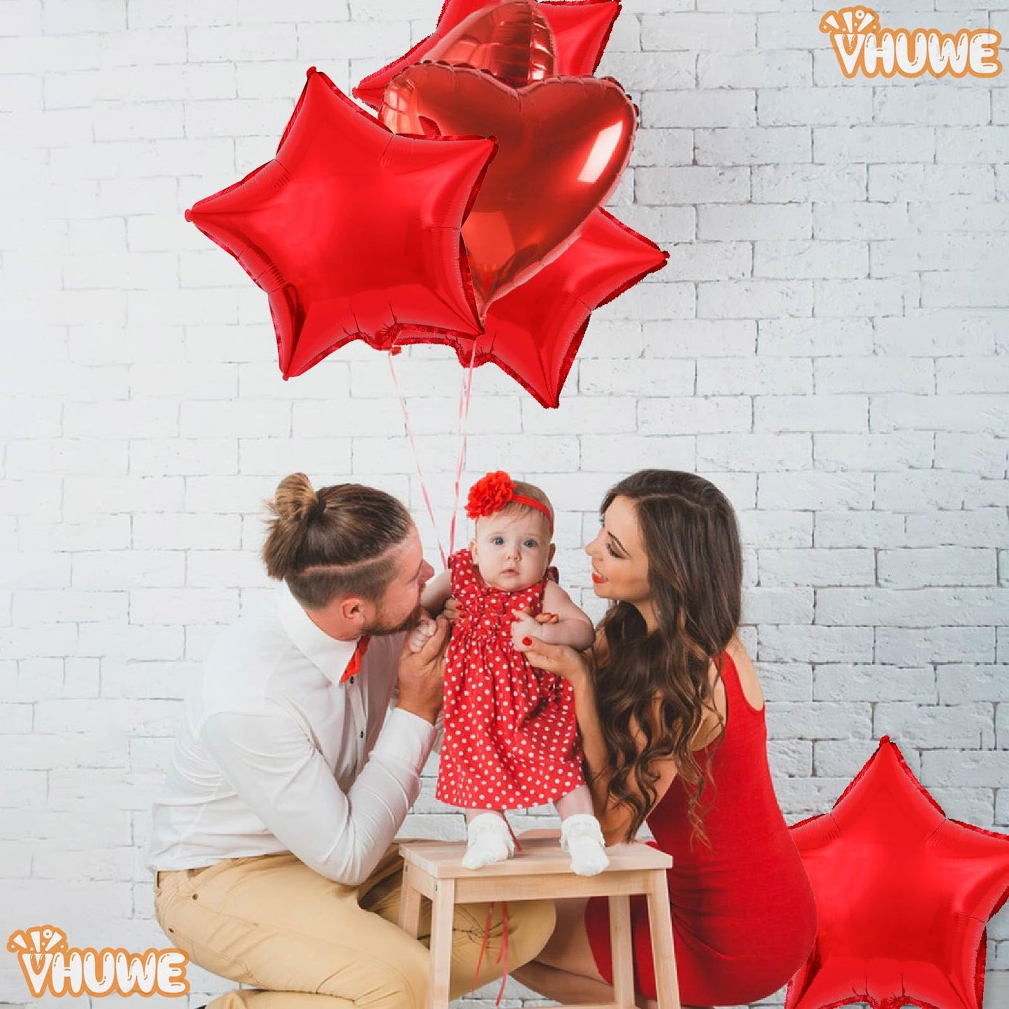 Red Star Balloons 18 Inch, 10 Pcs Red Star Shaped Mylar Helium Foil Metallic Balloon For Birthday Party Decorations Baby Shower