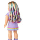 American Girl Truly Me 18-Inch Doll 110 With Light-Blue Eyes, Wavy Blonde Hair With Purple And Blue Highlights, Light Skin With Warm Olive Undertones, Purple Printed T-Shirt Dress