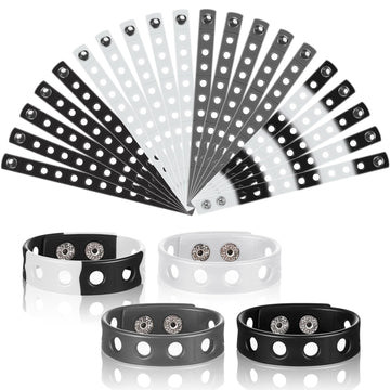 Aoriher 20 Pieces Silicone Charm Bracelets Kids Silicone Wristband Gift Adjustable Rubber Bracelet with Holes for Christmas Shoe