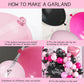 Pink Black Balloon Arch Kit, Mini Mouse Balloon Arch Kit, Pink And Black Polka Dot Balloons Mini Mouse Theme Party Decorations,