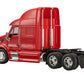 Wheel Master Diecast Model Toy Truck, Red Peterbilt 387 Flatbed Tractor Trailer with 2 Farm Tractors, Opening Doors, Interactive