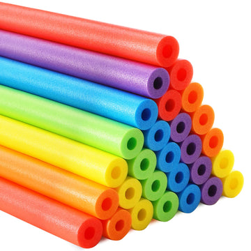 Sratte 30 Pcs Pool Noodles Bulk 39 Inch Foam Hollow Noodles Jumbo Diy Decorations Large Foam Swim Water Noodles For Swimming Floating Craft Projects(Multi Color)