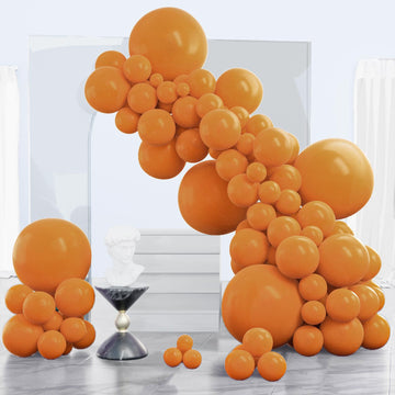 Partywoo Burnt Orange Balloons 120 Pcs Different Sizes Pack Of 18 12 10 5 Inch Terracotta Balloon Arch Kit Garland For Graduation Thanksgiving Halloween Fall Birthday Party Decorations Orange-F53