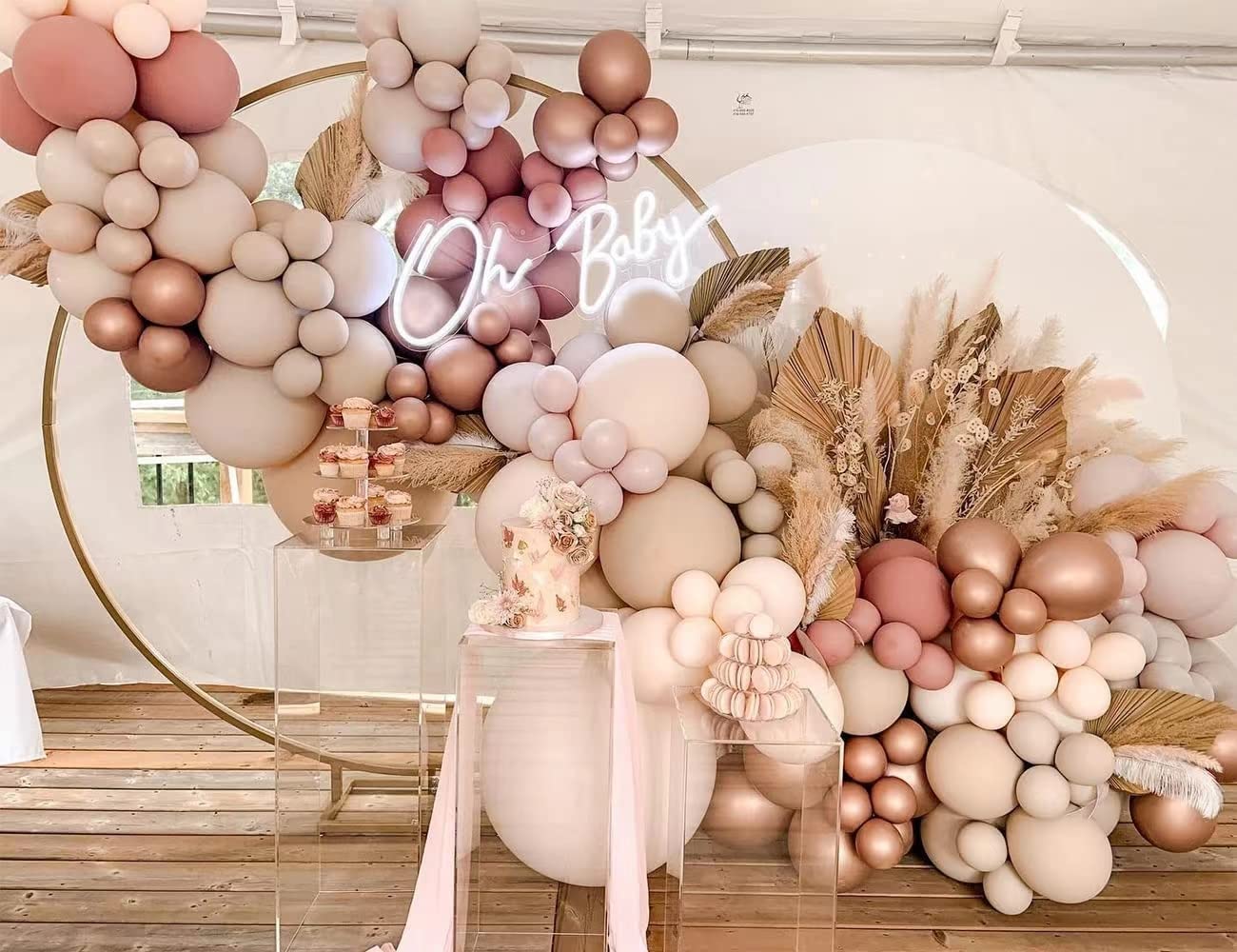 Boho Balloon Garland Arch Kit 147Pcs Fall Balloon Arch Kit Pastel Pink Balloon Garland Double Stuffed Dusty Rose Pink Balloon Ga