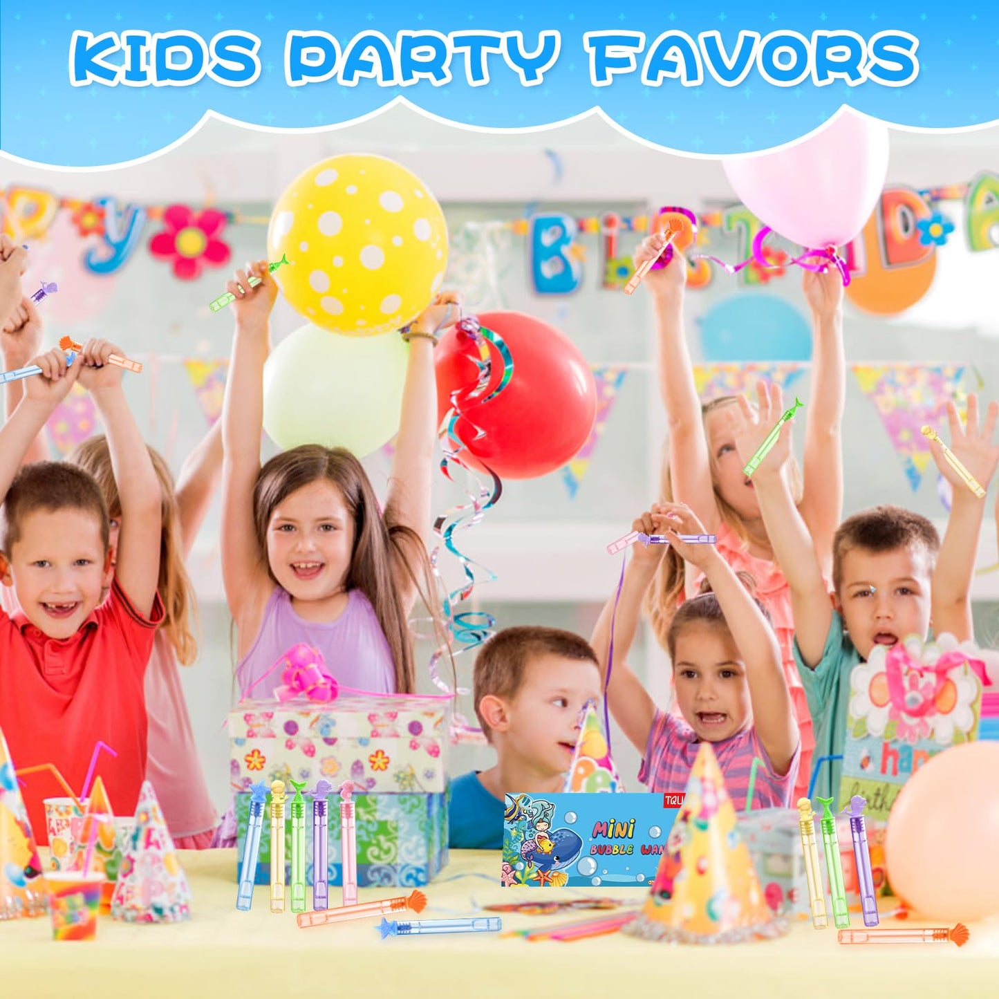 Tqu 18 Pack Bubble Wand Toys, Bubble Maker For Kids Party Favor, Summer Toy Birthday Favors For Boys Girls, Classroom Prizes Tre