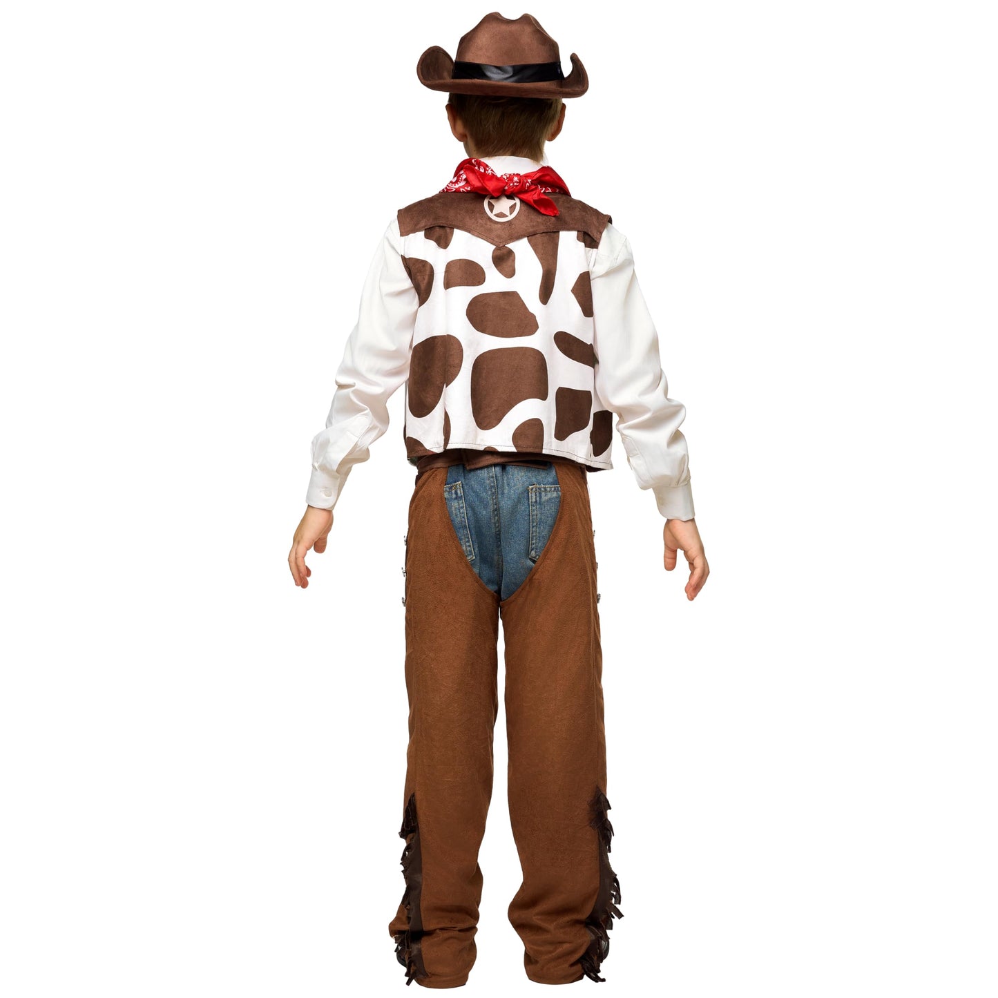 Spooktacular Creations Halloween Cowboy Costume for Boys, 3T, White/Brown, Deluxe Western Outfit with Hat, Toddler Dress-Up