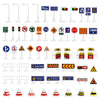 Toddmomy 56Pcs Traffic Road Signs Playset Street Signs, Mini Traffic Cones Crosswalk Signal Toys Traffic Lights for Children Saf