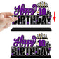 Lingteer Happy 10Th Birthday Purple Acrylic Table Topper Centerpieces Set - Cheers To Ten Years Old Birthday 10Th Bday Party Gift Decorations.