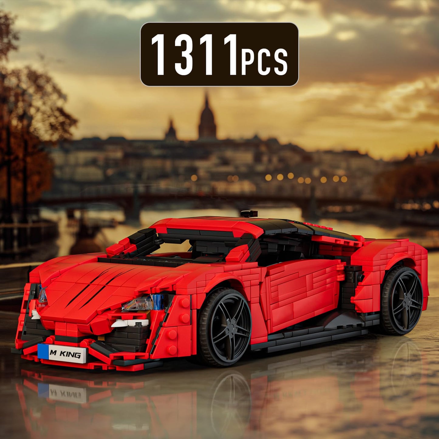 Mould King Car Building Sets, 1:12 Scale Red Sports Car Model, 10117 Collectible Toys Building Kits, Build And Display Construct