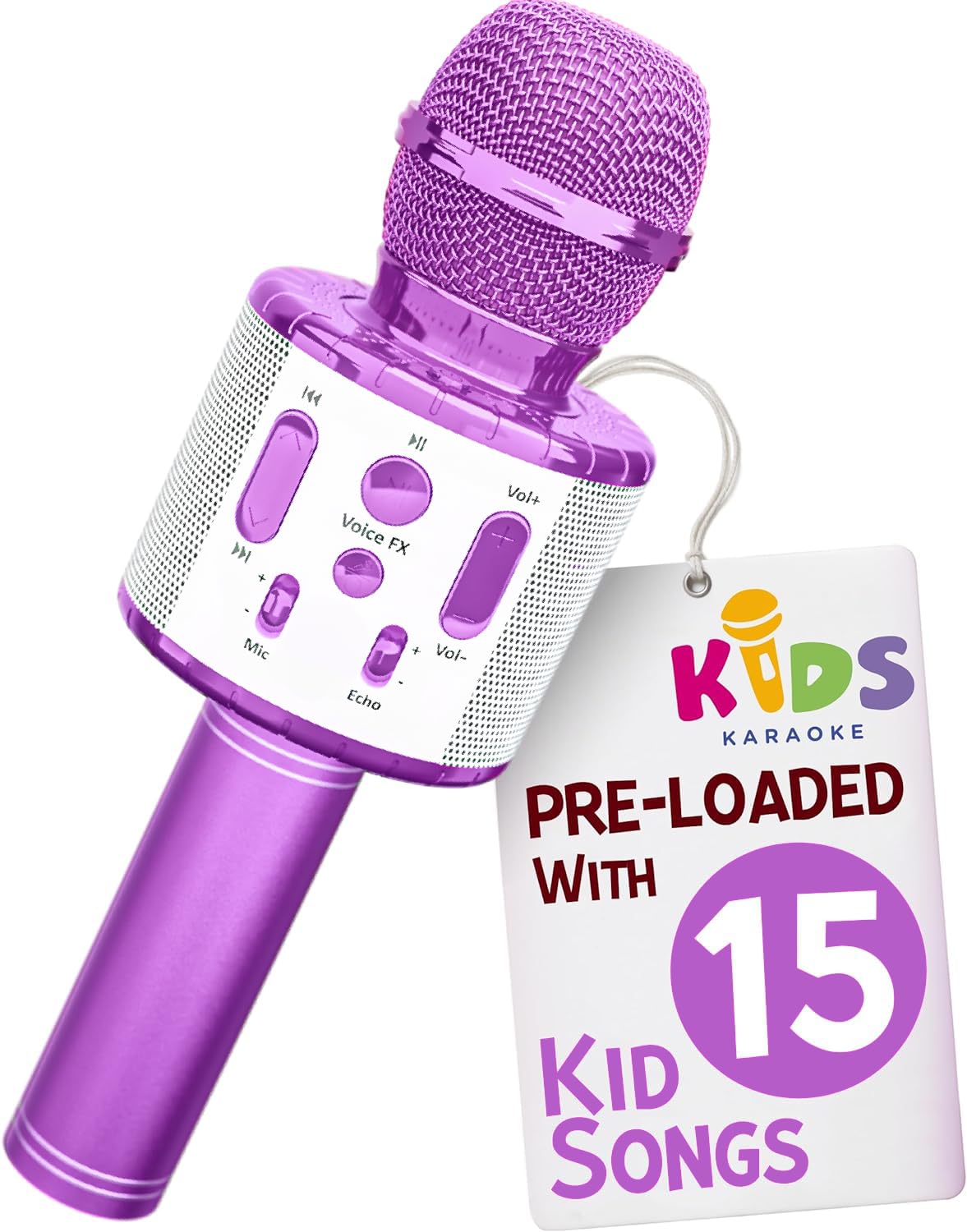 Move2Play, Kids Karaoke Microphone | Includes Bluetooth & 15 PreLoaded Nursery Rhymes | Birthday Gift for Girls, Boys & Toddler