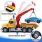 SpringFlower 15'' Large Tow Truck Toy, Toy for 3 4 5 6 Years Old Boy Toddlers, Truck Vehicle Toy with Racing Car, Traffic Signs,