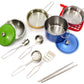 Powertrc Colorful Metal Pots And Pans Cookware With Utensils Playset For Kids