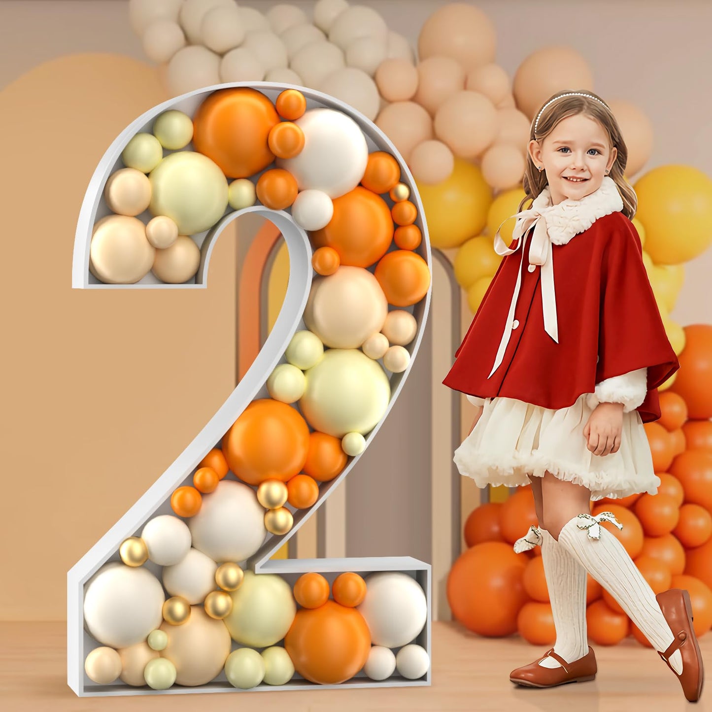 imprsv 4FT Marquee Numbers, Mosaic Numbers for Balloons, Big Mosaic Balloon Frame, Number 2 Balloon for 2024 New Year Decoration