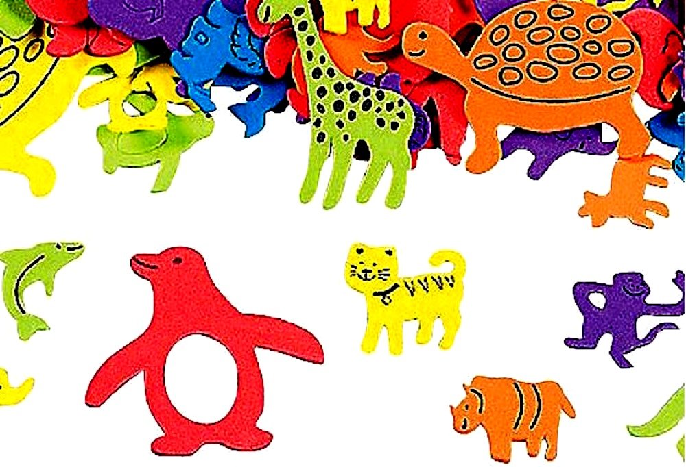 Self Adhesive Craft Stickers, Carnival, Planets, Farm Animals, Princess, Dinosaur Themed Stickers (500 Piece Party Packs) (Animals)