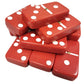 Marion & Co. Domino Double Six 6 Red Tiles Jumbo Tournament Professional Size With Spinners In Black Elegant Velvet Bag