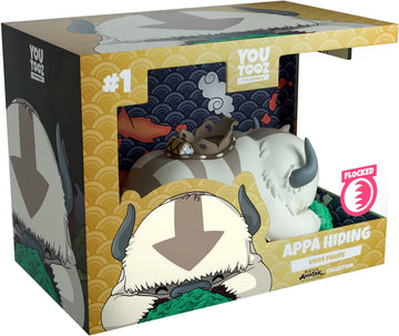 Youtooz Appa Hiding Flocked 2.3'' Inch Vinyl Figure, Collectible Avatar The Last Airbender Appa Hiding Vinyl With Custom Art Pac