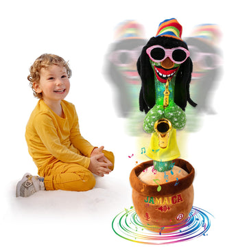 Miaodam Dancing Cactus, Talking Cactus Toy With Funny Style 270 Degree Rotation For For Baby Boys And Girls, Cactus Baby Toy Repeats What You Say Colorful Glowing Singing Cactus Toy
