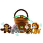 Jungle Animals Talking Plush Baby Toy - 5 Piece Small Stuffed Animals Set Including Jungle House Carrier And Stuffed Monkey, Lio