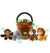Jungle Animals Talking Plush Baby Toy - 5 Piece Small Stuffed Animals Set Including Jungle House Carrier And Stuffed Monkey, Lio