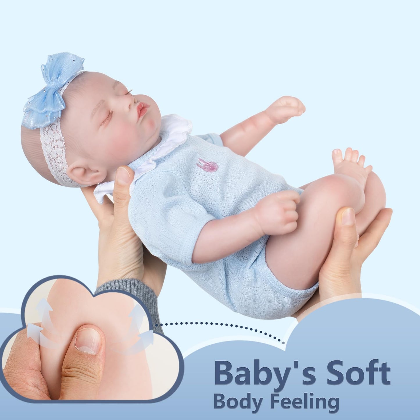 Jirachi Lifelike Reborn Baby Dolls, 18-Inch Soft Cloth Body Adorable Baby Girl, Realistic Reborn Babies with Feeding Set for Kid