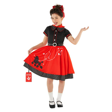 Morph Poodle Skirts For Girls Costume 50s Costume for Girls 1950s Poodle Skirt Costumes Girl XL