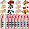 24 Sets Valentines Day Crafts Kids, Wooden DIY Car Toys with Heart Watercolor Paint Unfinished Wood Cars for School Family Arts 