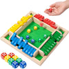 Ineariu Shut The Box Game - 4-Player Wooden Dice Game, 8.7" Colorful Design for Parties and Skill Development