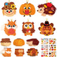 Pasimy 24 Sets Thanksgiving Crafts Kits DIY Fall Autumn Ornaments Turkey Scarecrow Pumpkin Owl Sticker Crafts Autumn Harvest Cra