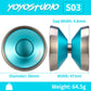 Yoyostudio S03 Blue Silver Professional Bi-Metal Yoyo, Unresponsive Yo Yo For Adults, Responsive Yoyo For Kid 8-12 Or Above With