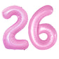 Goer Number 26 Balloons For 26Th Birthday Party Decorations,42 Inch Jumbo Foil Helium 62 Balloons For 62Nd Birthday Party Decoration (Light Pink)
