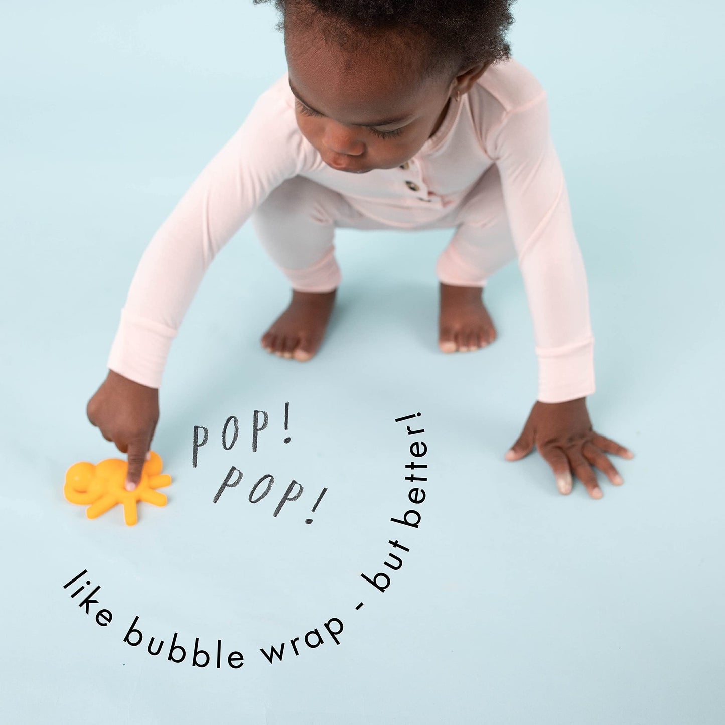 Doddle & Co. The Chew Sunshine Teether with Poppable Bubbles | Toddler Teething Fidget Toy for Baby | Enhaces Oral Fit & Easy to