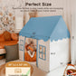 Play Tent with Mat, Star Light Large Kids Playhouse with Windows Easy to Wash, Indoor and Outdoor Play Tents for Kids, Little Do