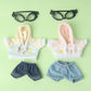 17cm Clothes Set(NO Doll)  Fashion Jeans & Unique Hoodie Dress-up Set  Handmade Clothing Designed for 17cm Doll.(Hoodie(Pink))