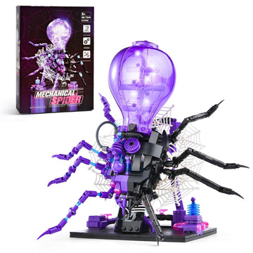 SATHIBI Mechanical Spider Building Set for mature-themed Building Toy with LED Light Play and Display Model Birthday Idea for Kids Boys Girls 8+ (573PCS)