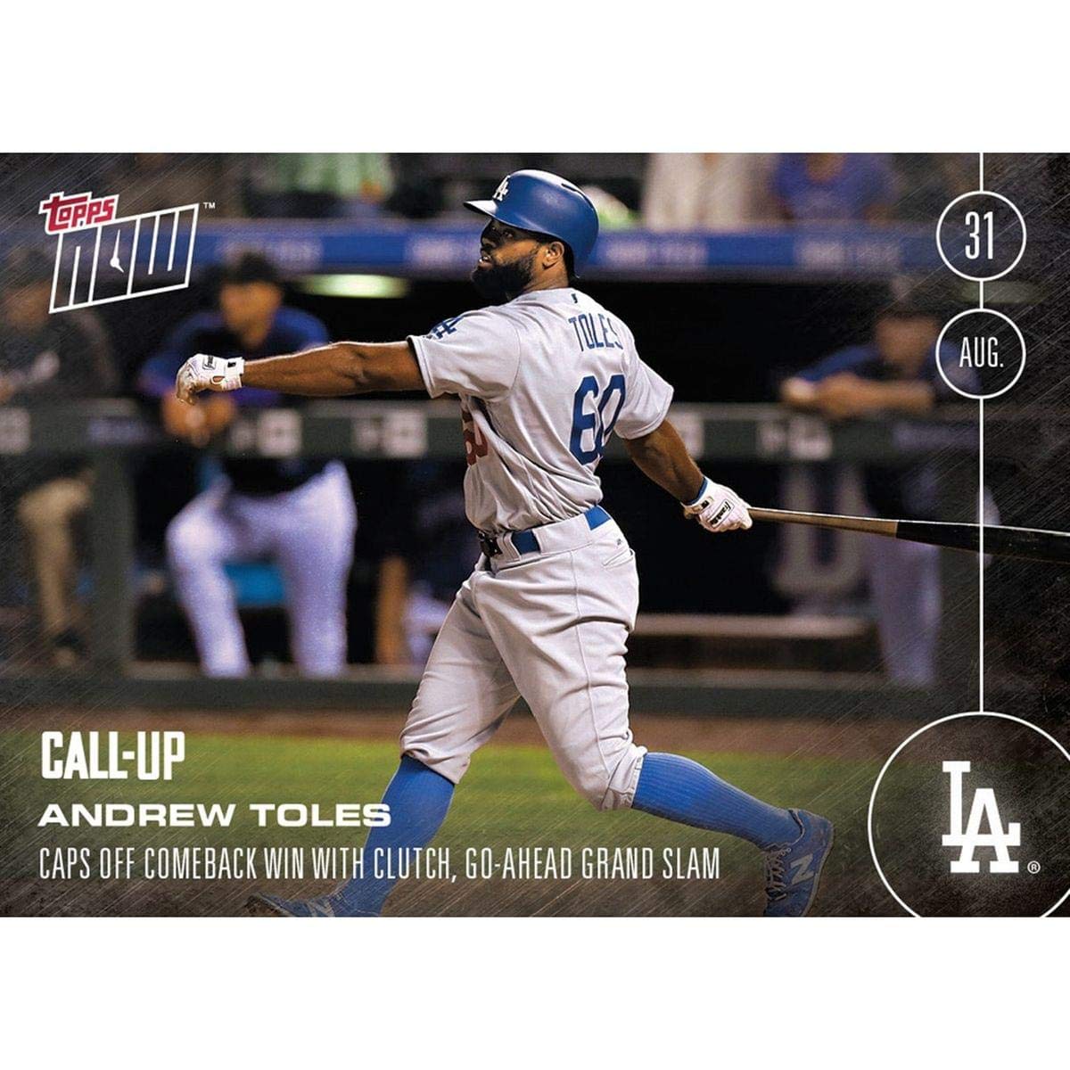 Mlb La Dodgers Andrew Toles (Call-Up) #413 Topps Now Trading Card