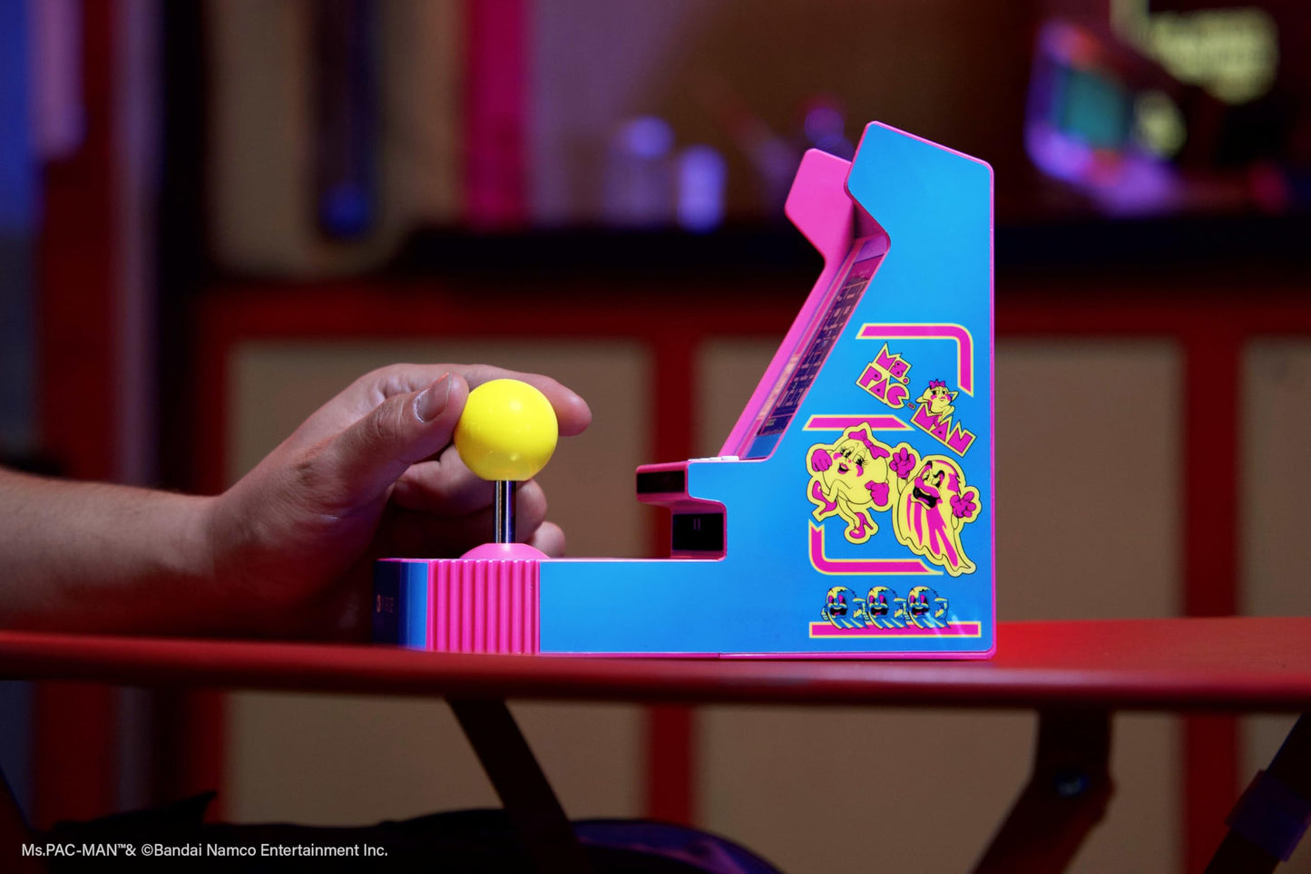 My Arcade Ms. Pac-Man Joystick Console - Mini Video Game, Portable, Pink, Model DGUNL-7074, Officially Licensed, 2 Game Modes
