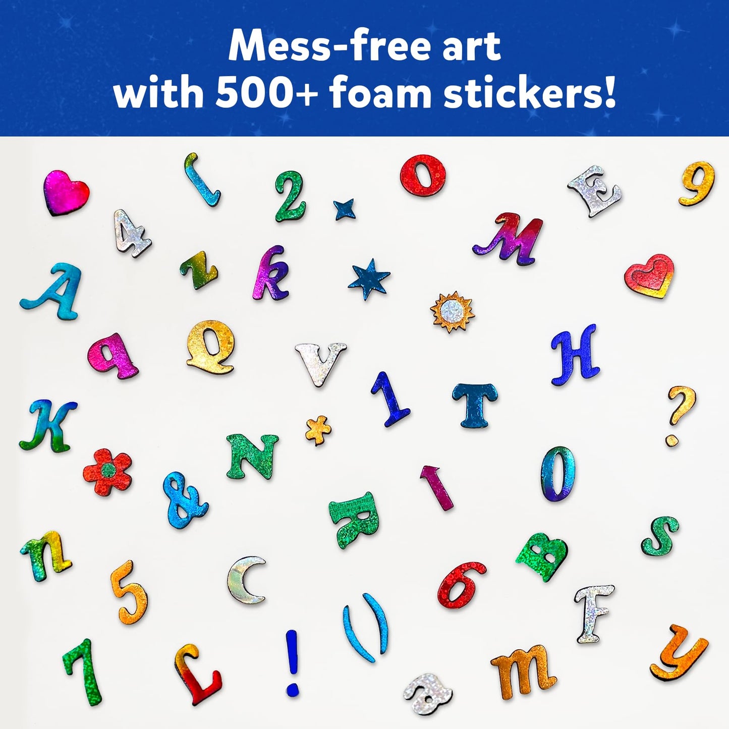 Skillmatics Art & Craft Activity - Foil Fun Letter & Number Stickers, Mess-Free Art, Stocking Stuffers, Project Kits, DIY Colorf