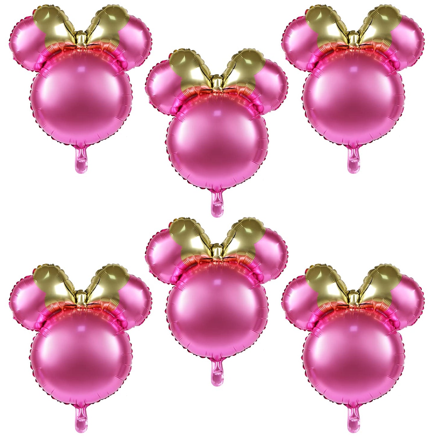 6 Pcs Mouse Head Balloons, 24'' Mouse Mylar Balloon Jumbo Mouse Head Aluminum Foil Balloons For Birthday Party Decorations Baby Shower Supplies Party Favors