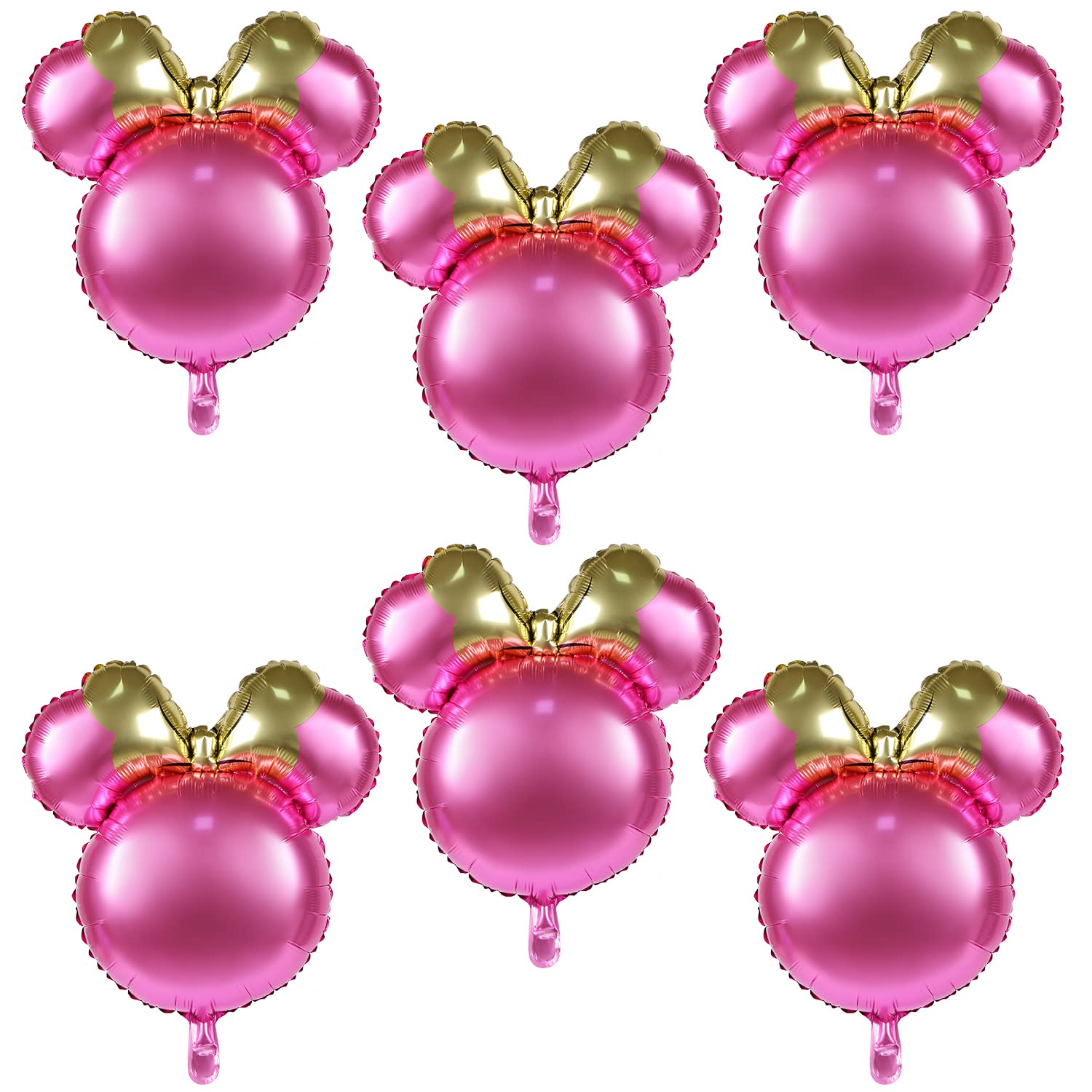 6 Pcs Mouse Head Balloons, 24'' Mouse Mylar Balloon Jumbo Mouse Head Aluminum Foil Balloons For Birthday Party Decorations Baby Shower Supplies Party Favors