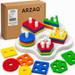 Arzaq Geometric Shape Sorter & Stacking Blocks For Kids, 25 Piece