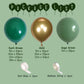 Momoshero 137Pcs Green And Gold Balloons Arch Garland Kit, Dark Emerald Green Hunter Forest Sage Green Metallic Gold Balloon For