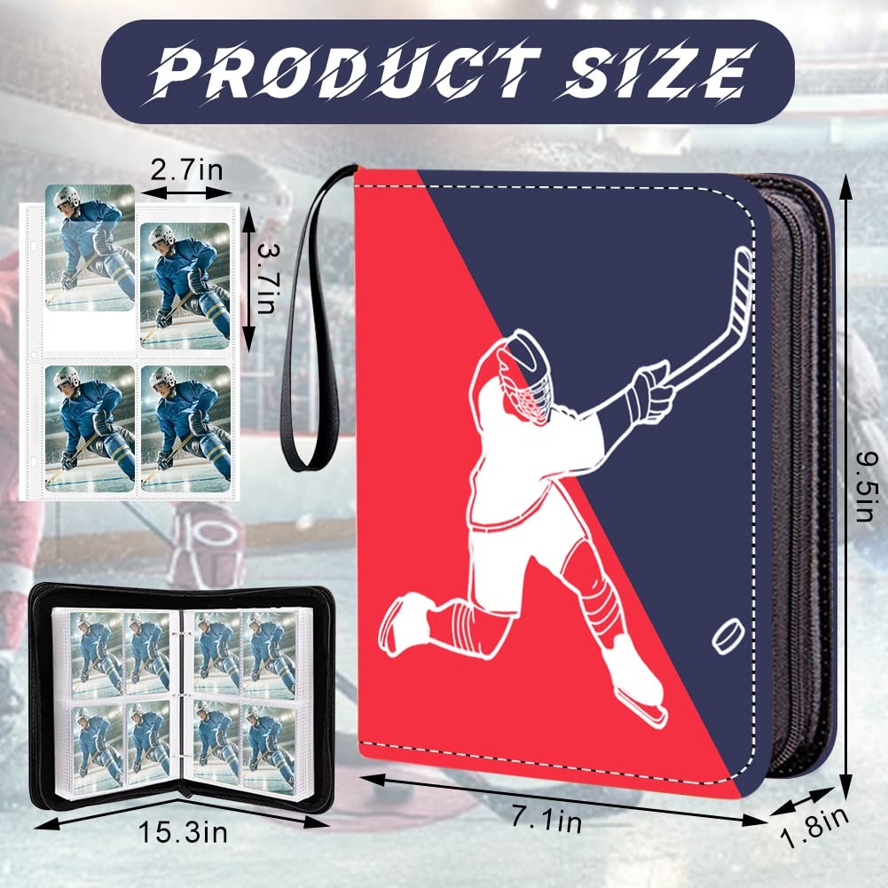 Stillkeeper Hockey Card Binder,4-Pocket Trading Card Binder,400 Pockets Double Sided Pockets Trading Card Binder, For Hockey Car