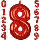 Paticool 40 Inch Red Number Balloon 8, Large Number Foil Balloons Mylar For Girl Boy Birthday Party Celebration Decorations Supp