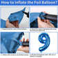Biapian 40 Inch Blue Number 9 Balloons, Large Number 9 Balloon With 18'' Dark Blue And Silver Foil Heart Shape Balloons Helium F