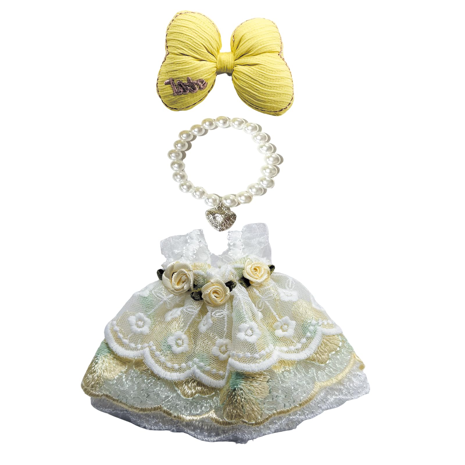 17cm Doll Clothes Set & Outfit Set for 17cm Dolls - enhanced Fashion Dresses with Accessories  elegant Chic Doll Clothing & Style Bundle Pearl Yellow