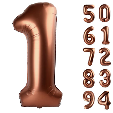 40 Inch Dark Brown 1 Balloon For First Birthday, Coffee Brown 1St Number Balloons Birthday Decorations For Girl Boy Kids Toddler