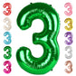 Number 3 Balloon Dark Green 40 Inch, 3Rd 3 Years Old Birthday Decorations For Girl Boy, Three Rex Birthday Party Supplier,Gradua