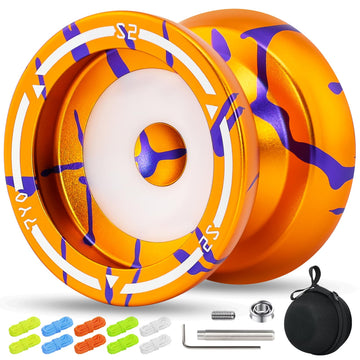 7YO Finger Spin Yoyo Professional Responsive Yo-yo for Kids Beginners, Dual Purpose Yoyo with 10 Strings, Unresponsive Bearing, 